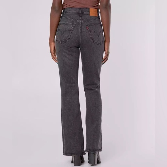 Levis Premium | Ribcage Flare Jean Gray Washed Black Size 29/8 70s High Rise - Picture 4 of 16